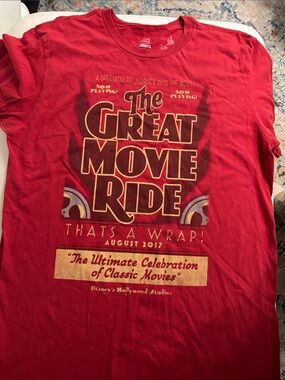 Disney M Red/Yellow The Great Movie Ride Vintage Tee
